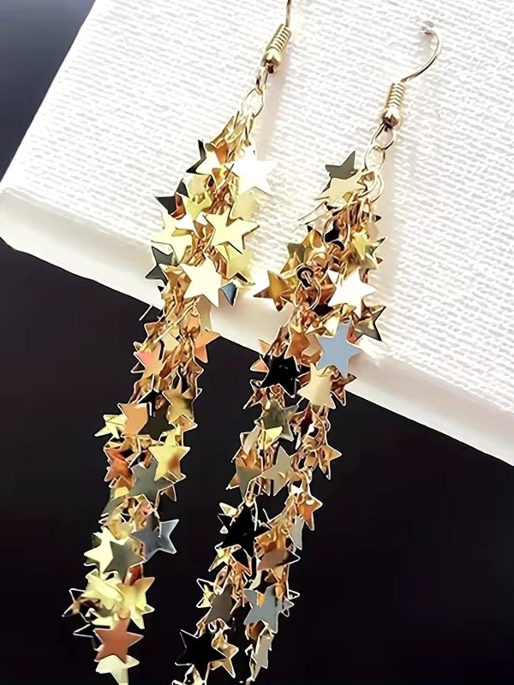 Gold Star Cascade Dangle Earrings - Women Jewelry